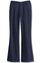 Wholesale Junior Girl's Straight Leg Bottom School Uniform Pants in Navy Blue