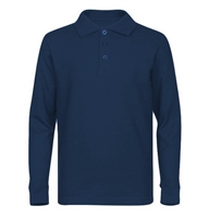 Wholesale Childrens Long Sleeve School Uniform Polo Shirt Navy