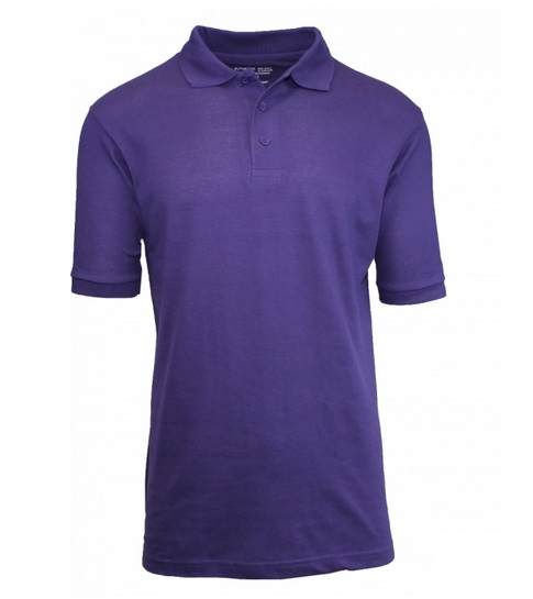 36 Pieces Youth School Uniform Polo Shirt Purple Bulk Unisex