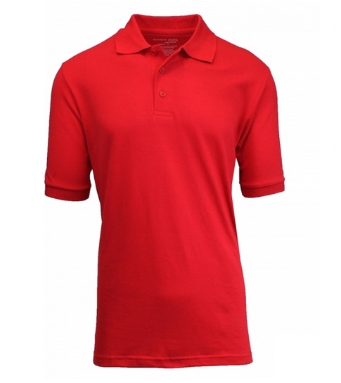 36 Pieces Youth School Uniform Polo Shirt Red Bulk Unisex