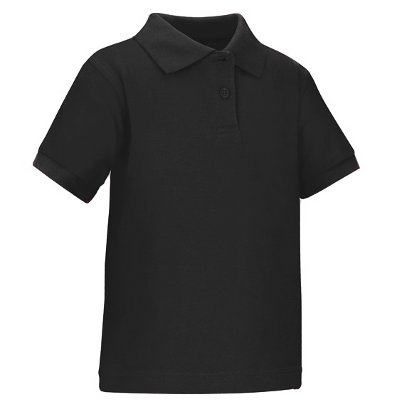 36 Pieces Toddler Short Sleeve School Uniform Polo SHIRT in Black