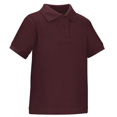 Wholesale Toddler Short Sleeve School Uniform Polo Shirt Burgundy