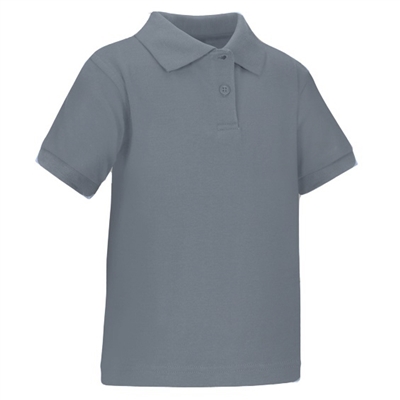 Wholesale Toddler Short Sleeve School Uniform Polo Shirt Heather Grey