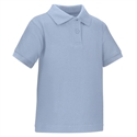 Wholesale Toddler Short Sleeve School Uniform Polo Shirt Light Blue by size