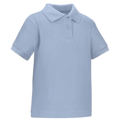 Wholesale Toddler Short Sleeve School Uniform Polo Shirt Light Blue by size