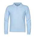 Wholesale Toddler Long Sleeve School Uniform Polo Shirt Light Blue