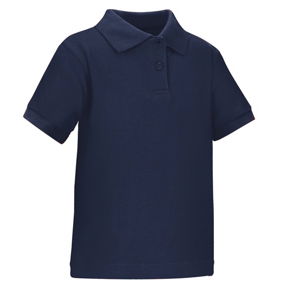 36 Pieces Toddler Short Sleeve School Uniform Polo SHIRT in Navy Blue
