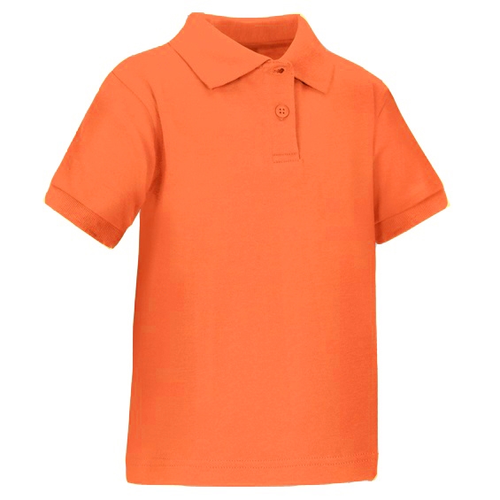 36 Pieces Toddler Short Sleeve School Uniform Polo SHIRT in Orange