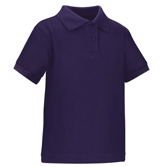 36 Pieces Toddler Short Sleeve School Uniform Polo SHIRT in Purple