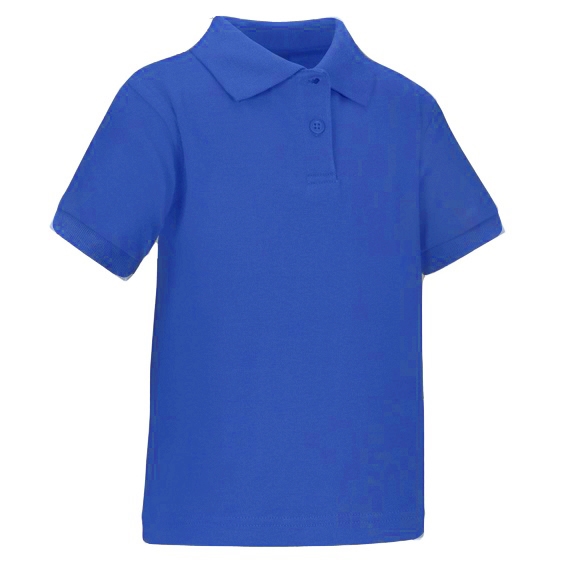 36 Pieces Toddler Short Sleeve School Uniform Polo SHIRT in Royal Blue