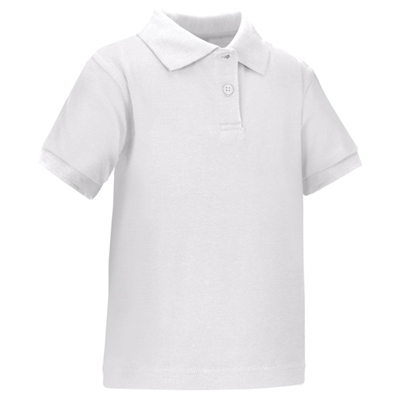 Wholesale Toddler Short Sleeve School Uniform Polo Shirt White by size