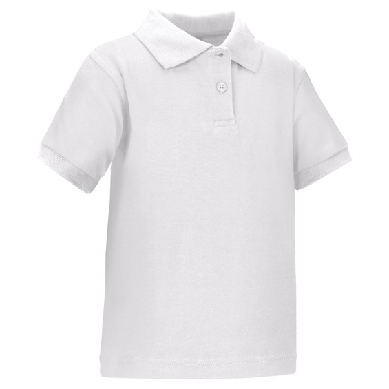 36 Pieces Toddler Short Sleeve School Uniform Polo SHIRT in White